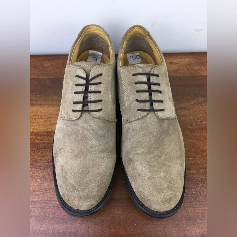 Stafford St Austin Culture Men’s Oxford Beige Suede Shoes Size 9.5M.